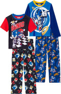 Sonic The Hedgehog Boys Pajamas 4 Piece Sleepwear Set - Vibrant
