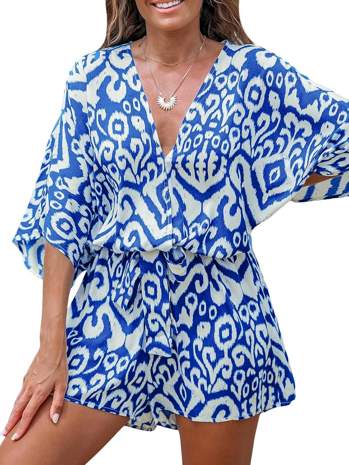 CUPSHE Women's Summer Romper: Stylish Printed Casual Outfit