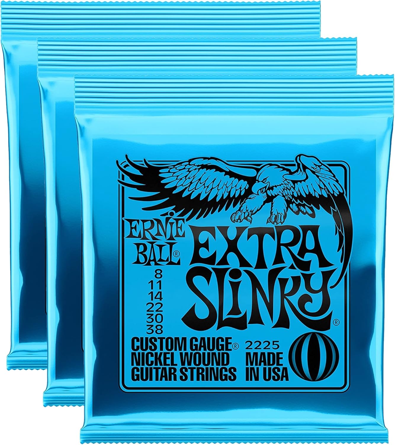 Ernie Ball 2225 Extra Slinky 8-38 - Triple Pack Efficiency
