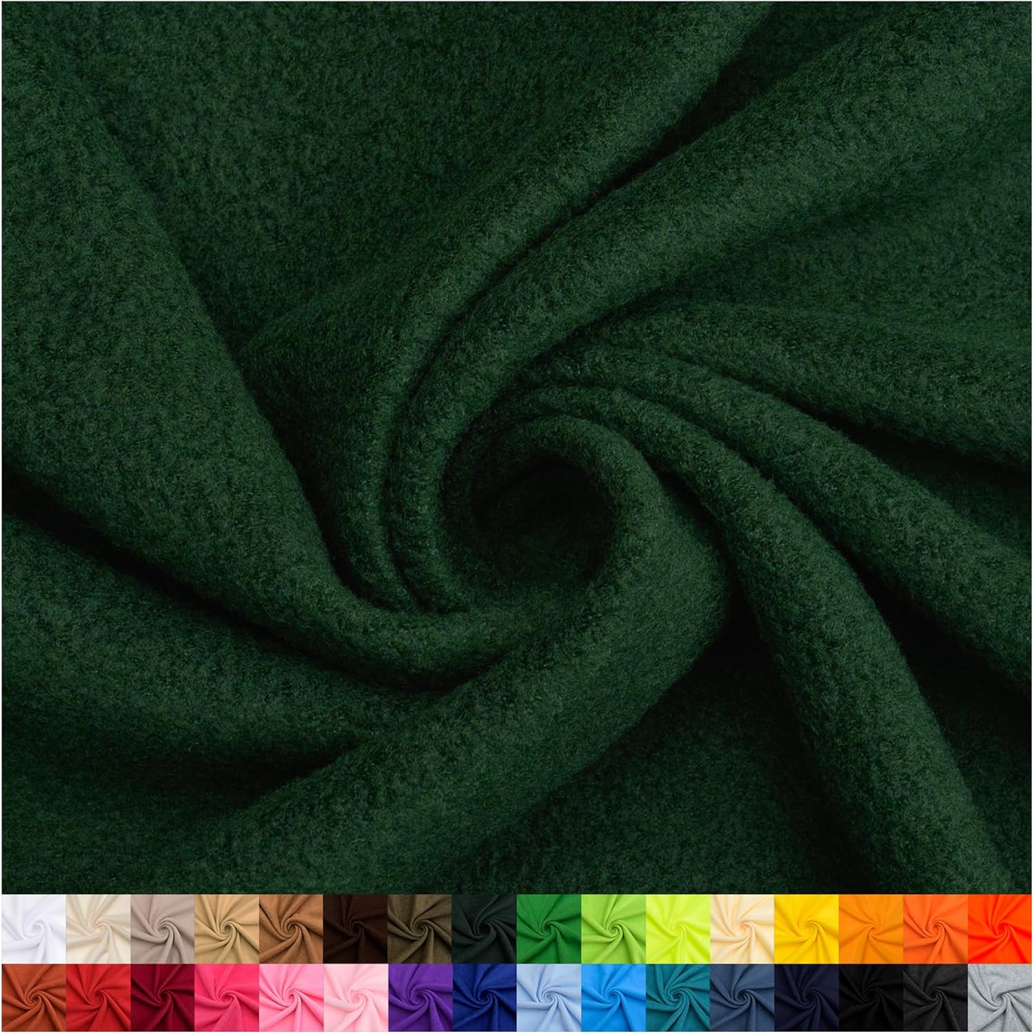 Hunter Green Solid Fleece Fabric - 3 Yards Bolt for Sewing