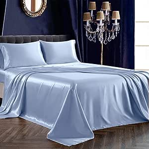 SiinvdaBZX Satin Sheet Set Queen Size for Luxurious Comfort