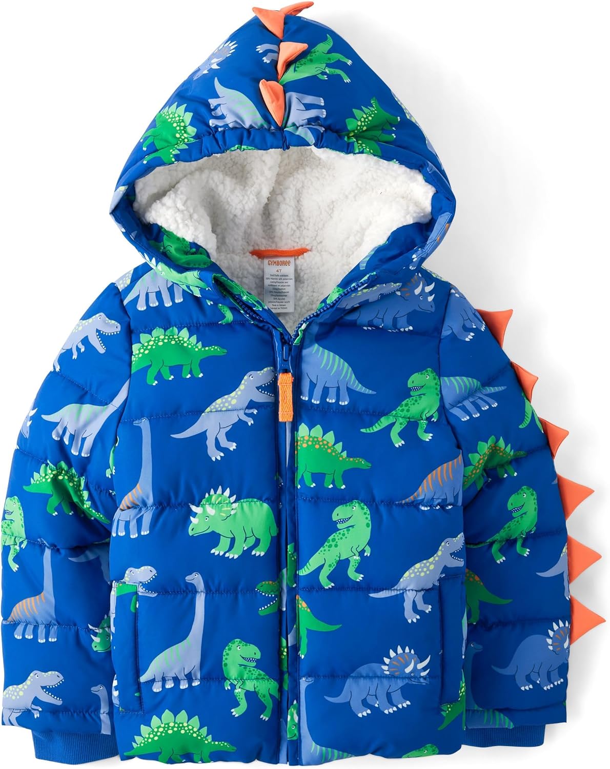 Gymboree Boys' and Toddler Puffer Jacket with Dino Print Design