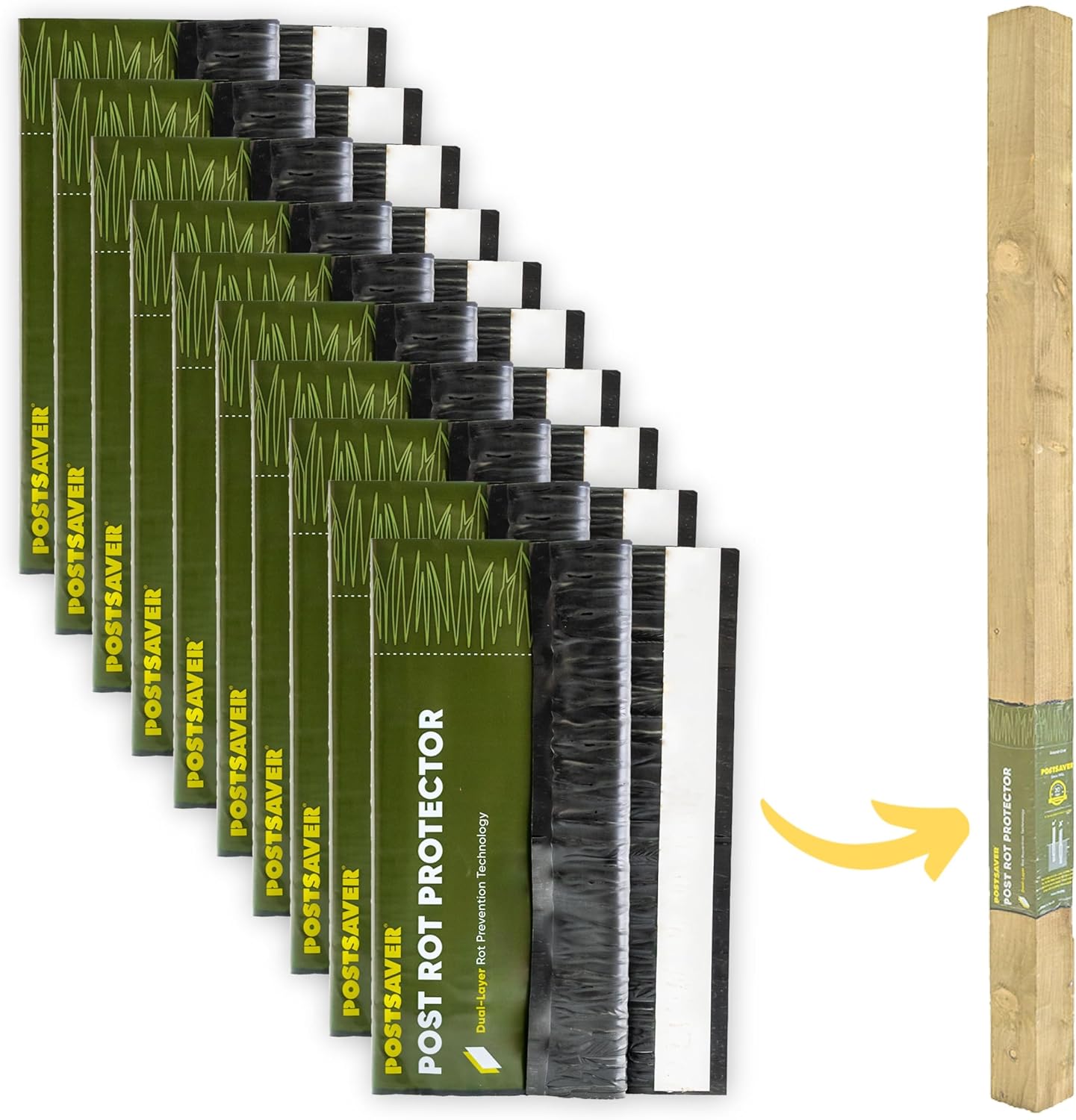 Pro-Wrap Standard Fence Protector - Ultimate Rot Prevention System