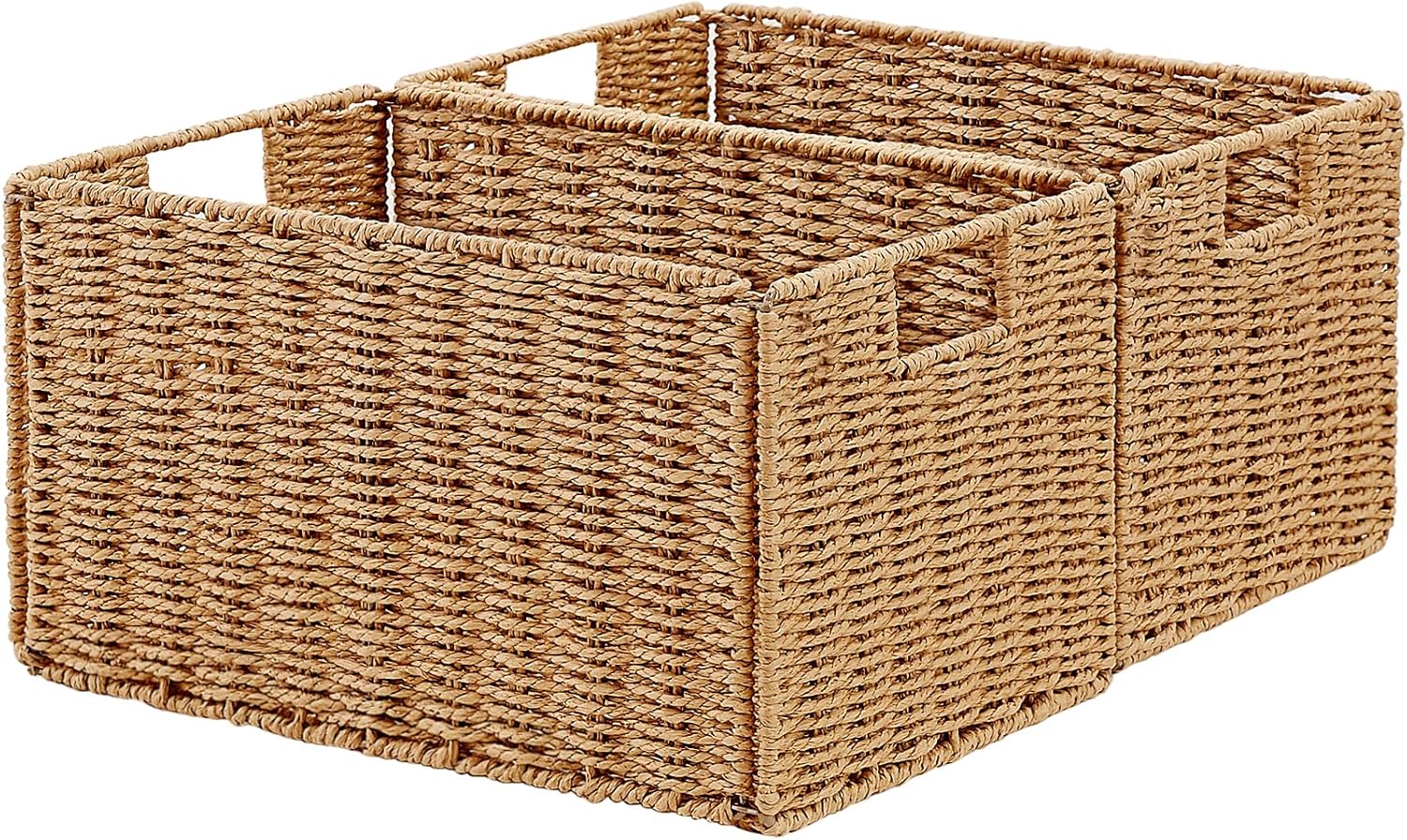 Vagusicc Wicker Storage Basket Set of 2 for Organizing Needs