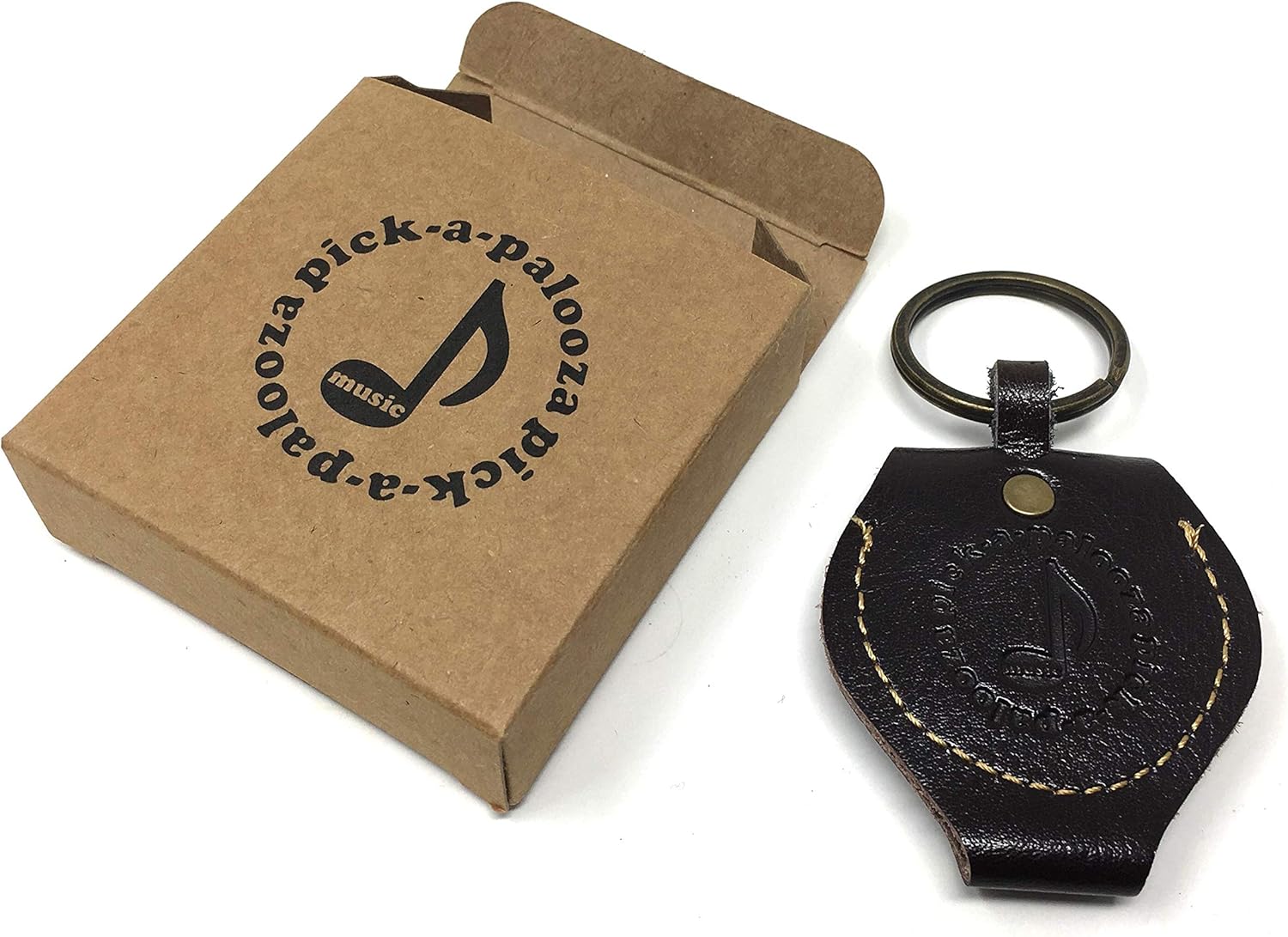 DIY Guitar Pick Maker - Brown Leather Key Chain Holder
