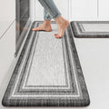 Anti Fatigue Kitchen Mats 2PC Grey Set - Cushioned Waterproof 17x47