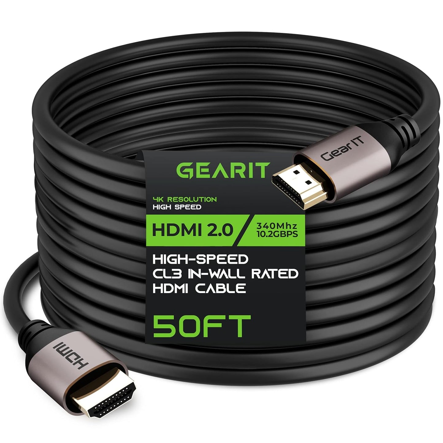 GEARit 4K HDMI Cable - High-speed, In-wall Rated