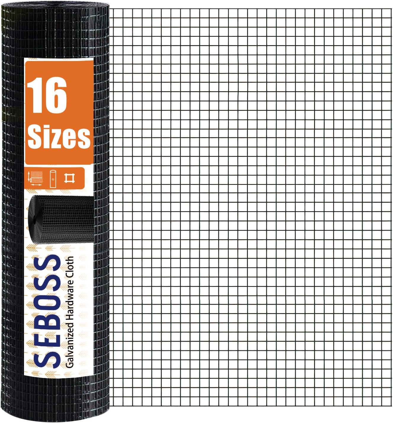 SEBOSS Black Hardware Cloth 1/4 inch for Garden Fencing