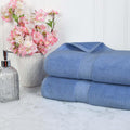 Egyptian Cotton Pile Bath Sheet Set of 2 - Denim Blue Plush Shower