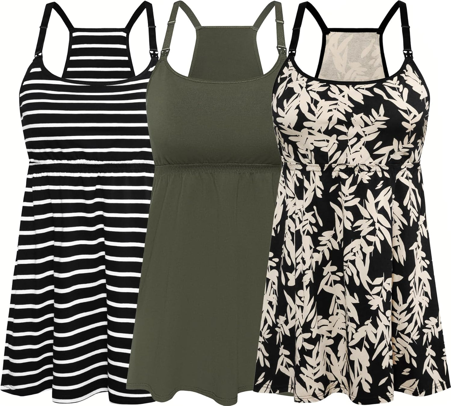 SUIEK Maternity Nursing Tank Tops with Bralette for Comfort