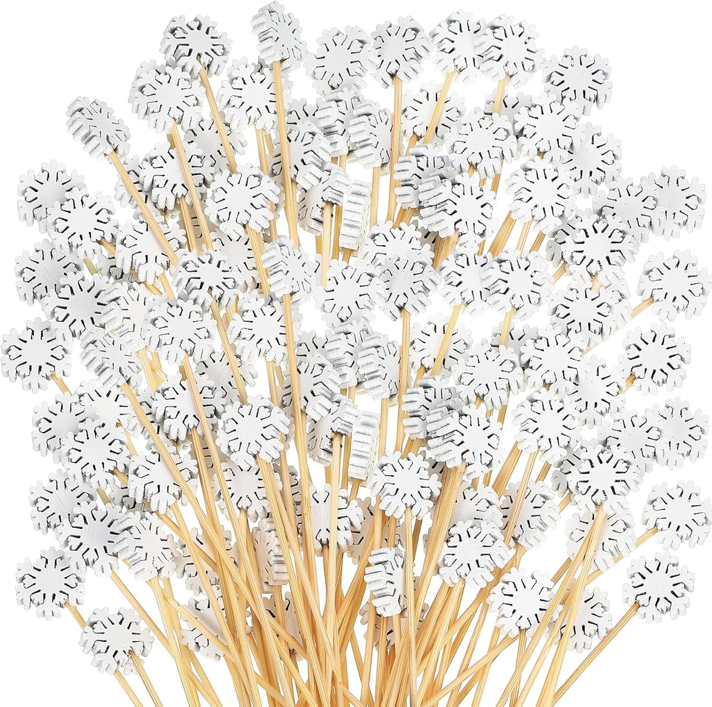 200 Snowflake Cocktail Picks | Festive Holiday Decor
