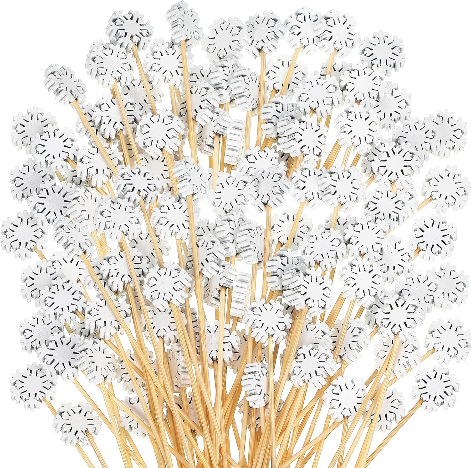 200 Snowflake Cocktail Picks | Festive Holiday Decor