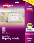 Matte Clear Shipping Labels 3-1/3 in x 4 in - Reliable Sure Feed