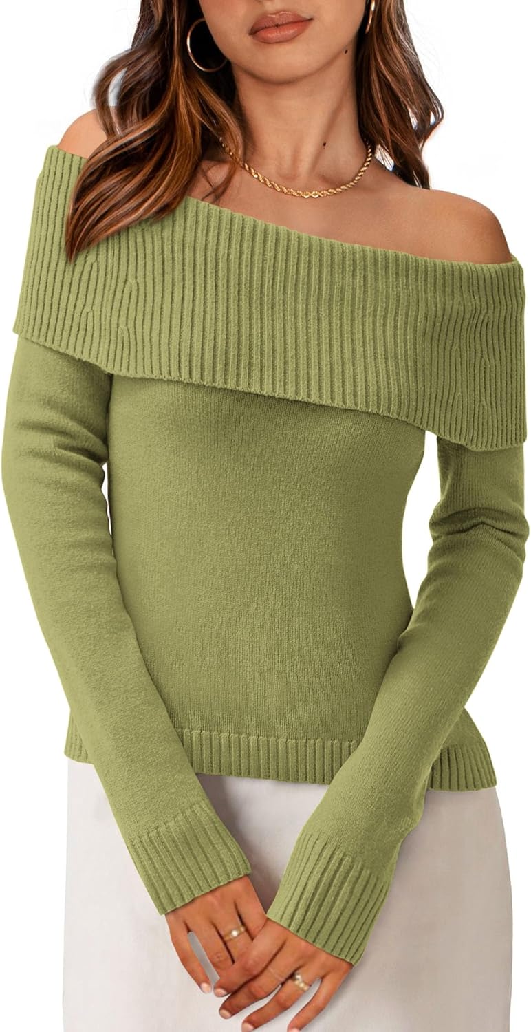 PRETTYGARDEN Off The Shoulder Sweater for Women - Chic Fall Fashion