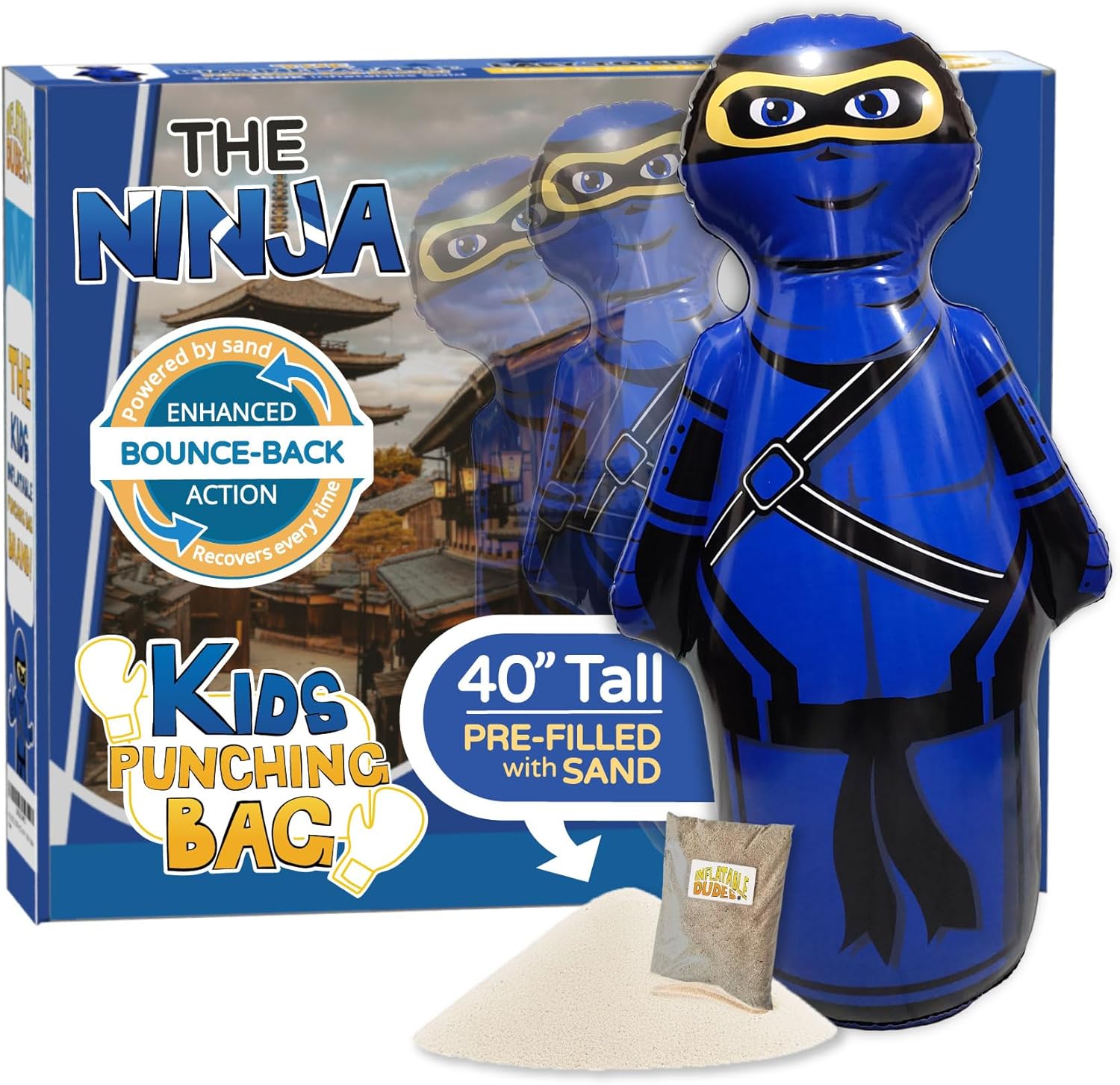 Inflatable Punching Bag for Kids - Ninja Toy 40 Inches Fun