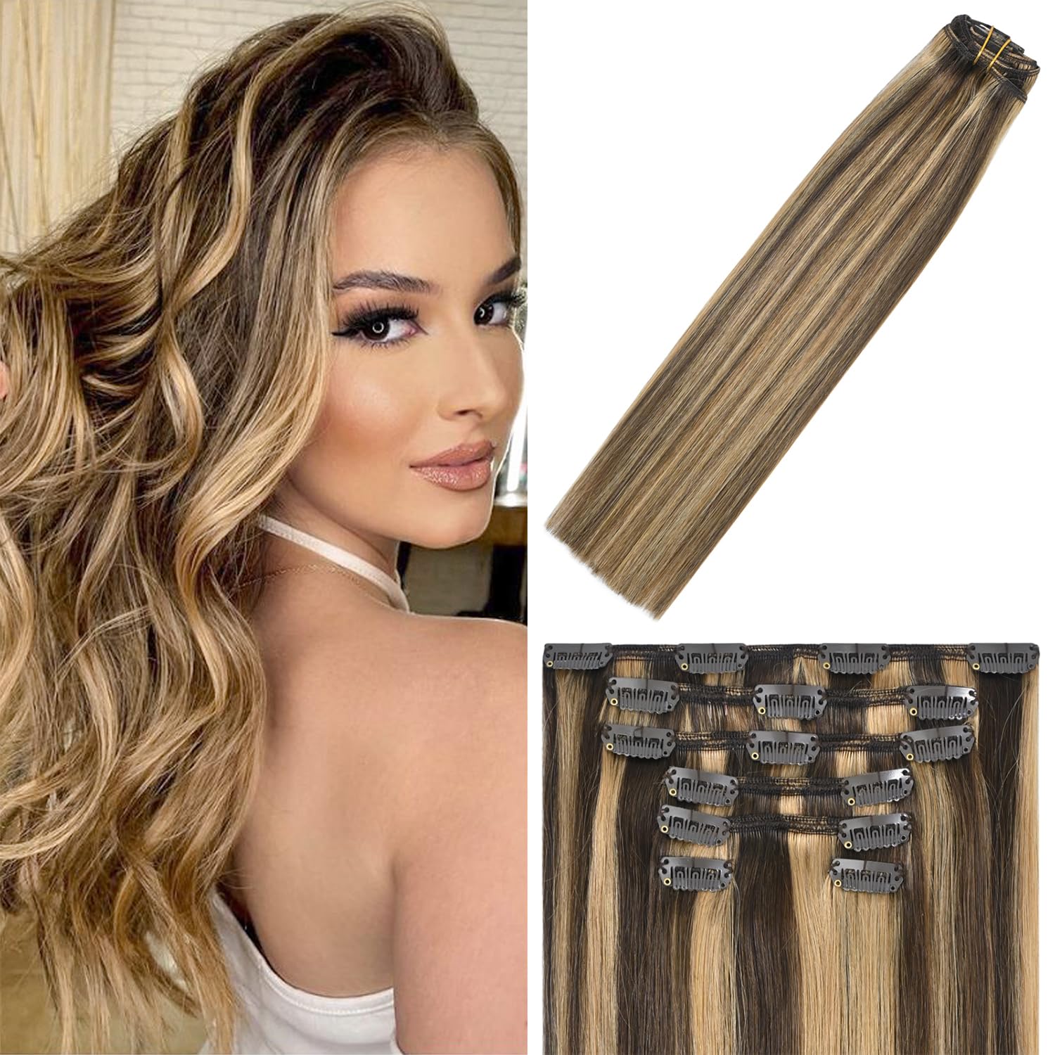 WindTouch Clip In Hair Extensions for Natural Balayage Look