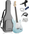 Ashthorpe 39-In Electric Guitar Kit (Light Blue-Silver) - Complete