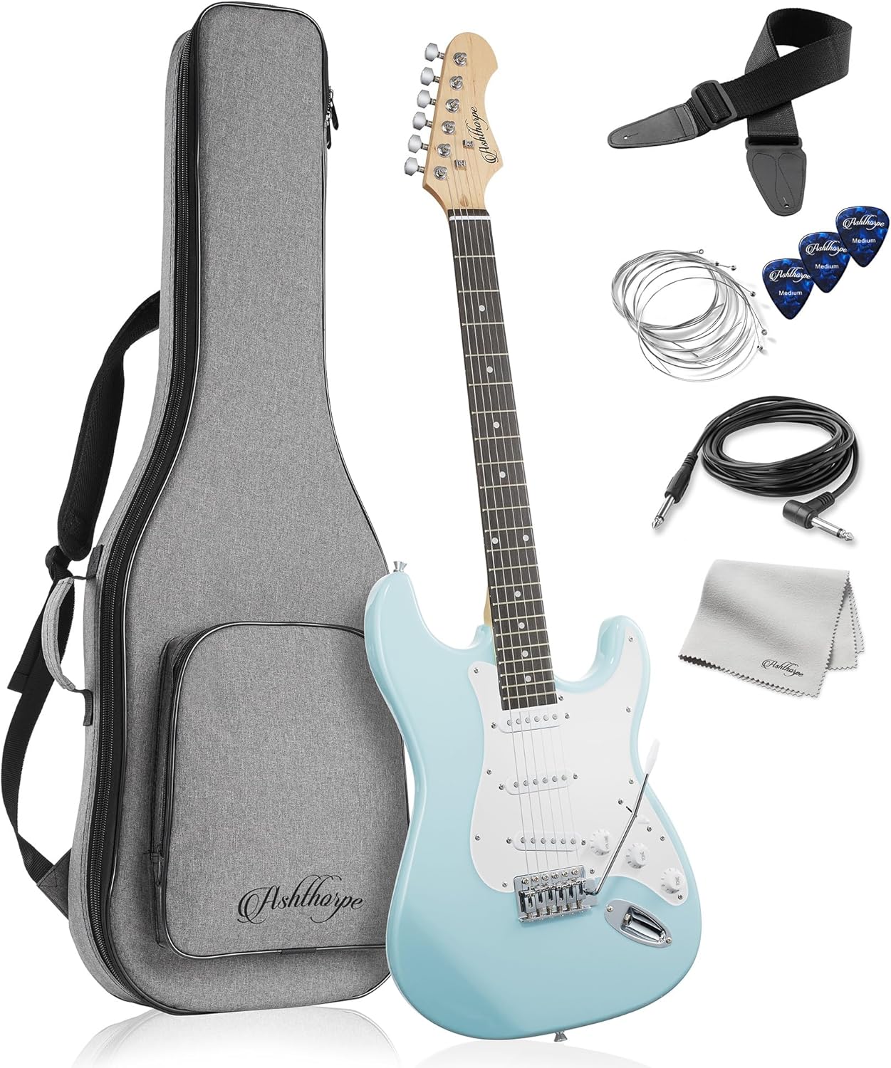 Ashthorpe 39-Inch Electric Guitar Kit for All Skill Levels