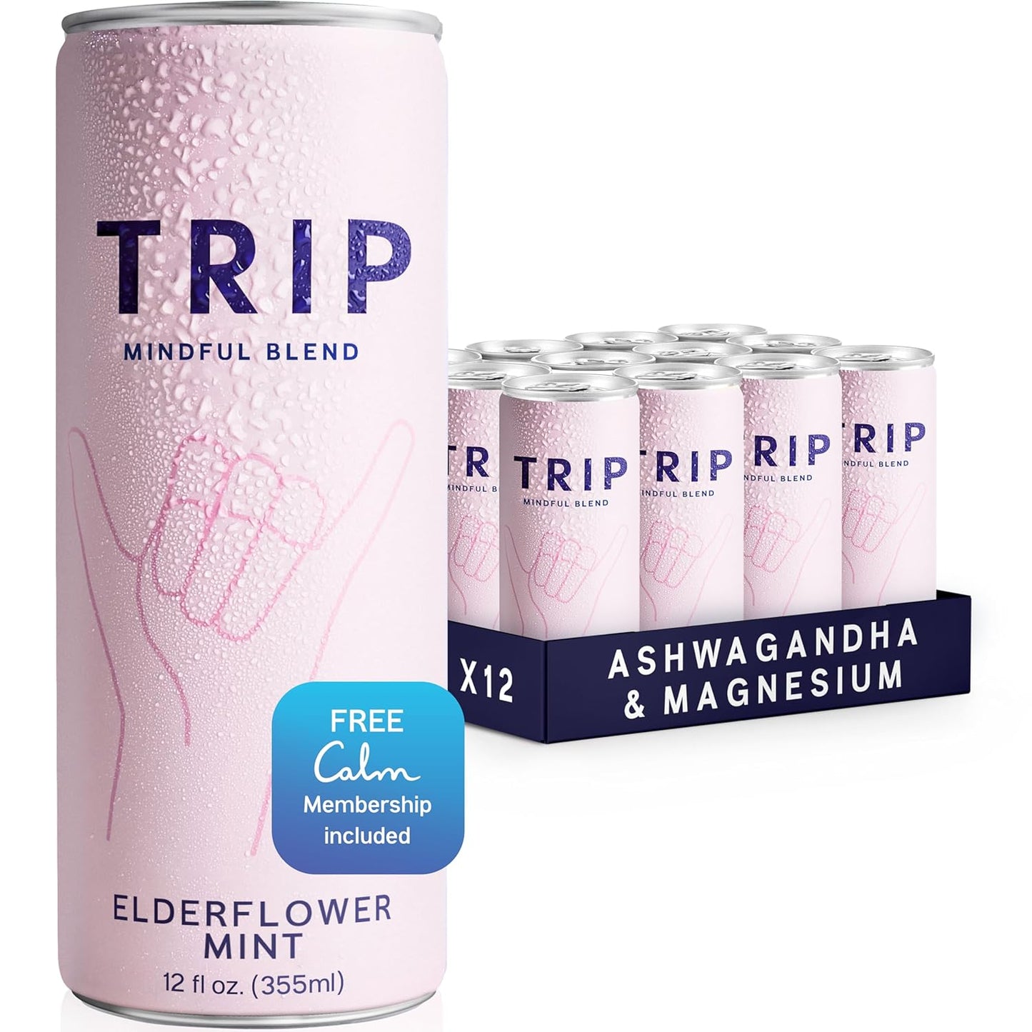 Trip Mindful Blend Sparkling Adaptogen Seltzer, 12 Pack
