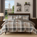 Plaid Comforter Set Queen 7-Piece - All Season Cozy Bedding