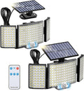 Solar Lights Outdoor 212 LED Flood Light with Remote - Bright Security