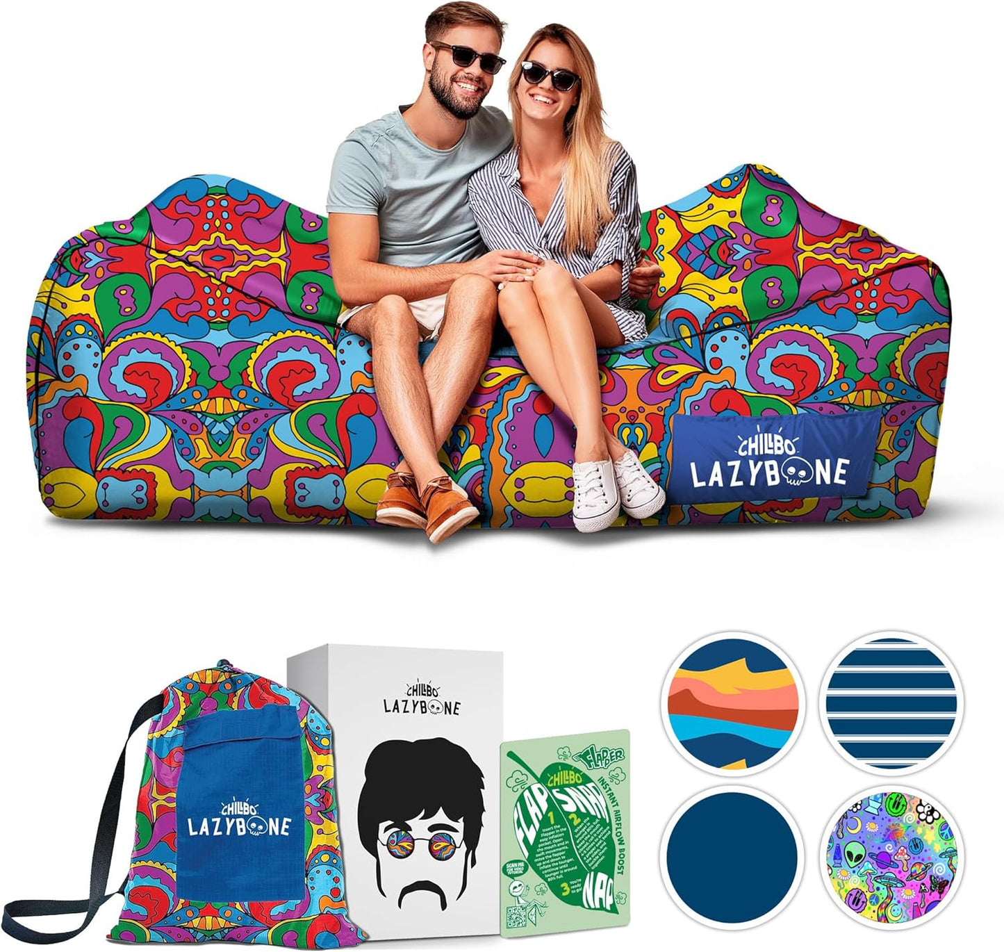 Chillbo LazyBone Inflatable Couch for Beach and Camping Fun