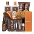 Bath Gift Set & Beard Kit 21pc Spa Kit - Travel Leather Bag