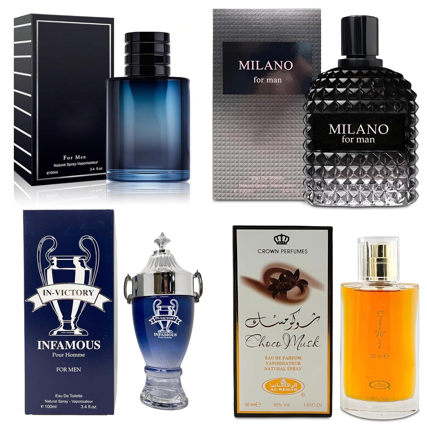 AFLUXE 4-Piece Cologne Set for Men with Woody and Spicy Scents
