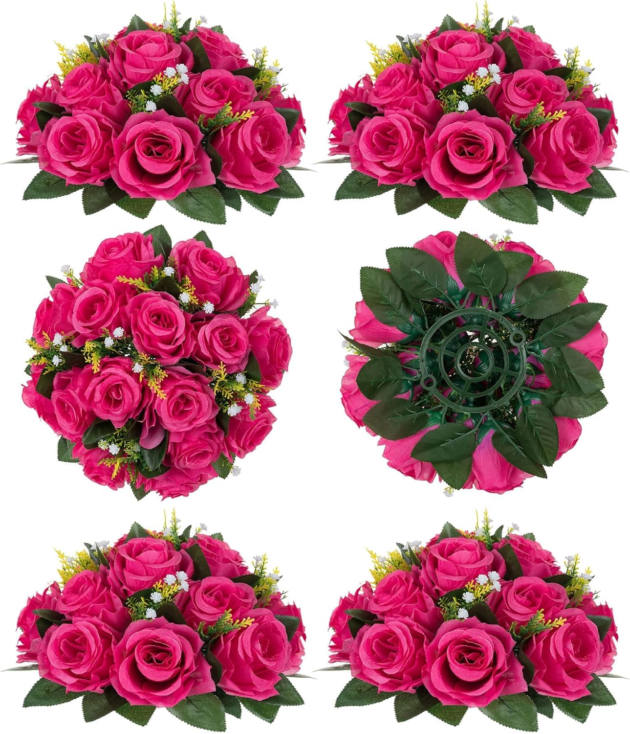 BLOSMON Pink Roses Artificial Flowers for Elegant Centerpieces