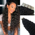 Water Wave Tape in Hair Extensions 24in Wavy Tape-Ins - Natural Blend