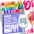 ARTISTRO 60 Wine Glass Acrylic Paint Markers for Creative Fun