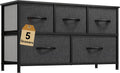 DWVO Dresser with 5 Drawers - Slim Fabric Storage Tower for Bedroom