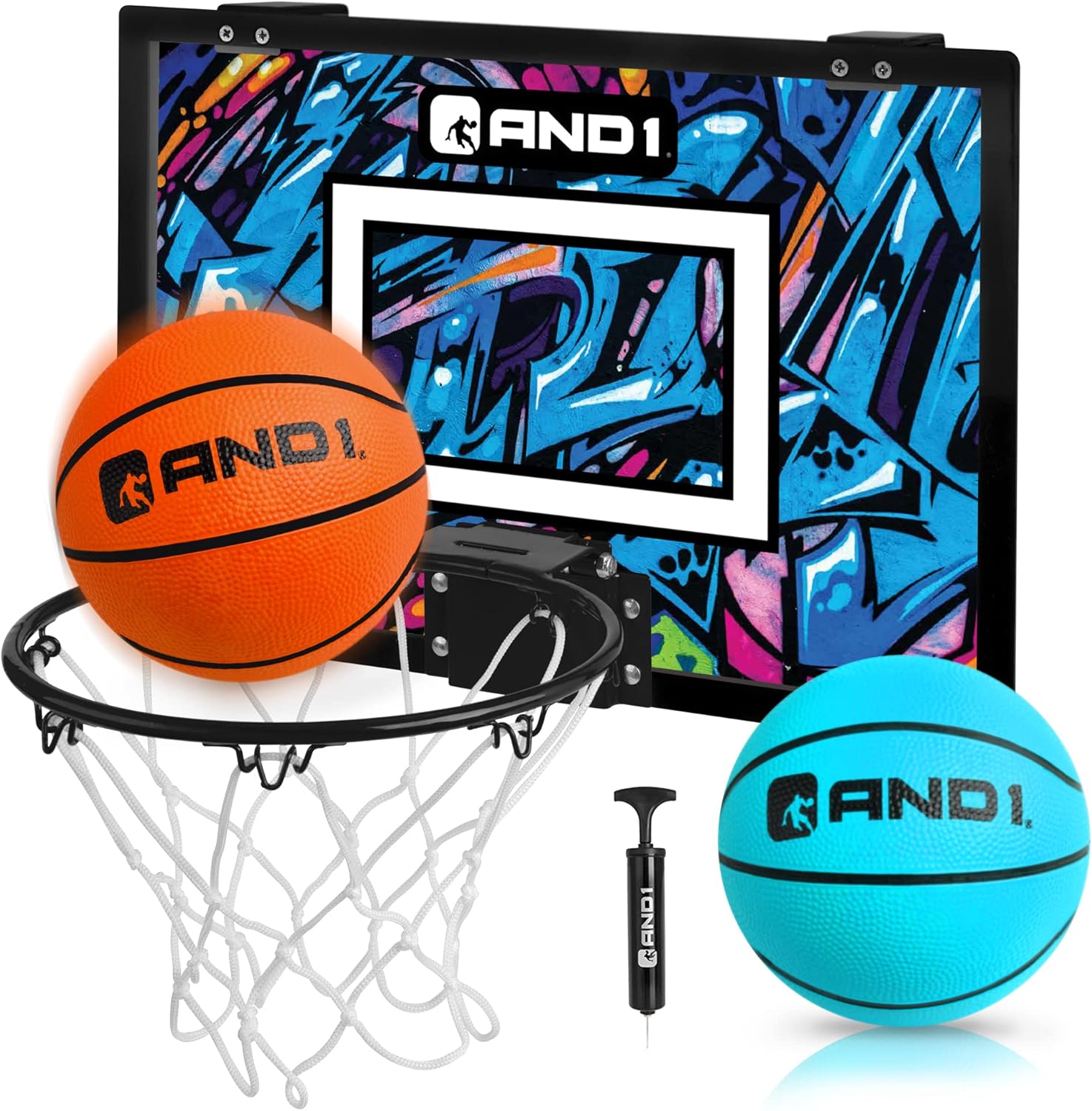 AND1 Over the Door Mini Basketball Hoop for Indoor Fun