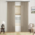 Greige 80 in Linen Curtains Pinch Pleat Drapes - Light Filtering