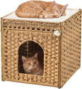 Cat Beds for Indoor Cats Extra Large Double Cat Cave - Foldable Rattan