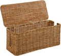 Natural Rattan Wicker Cable Management Box - Under Desk Cord Organizer