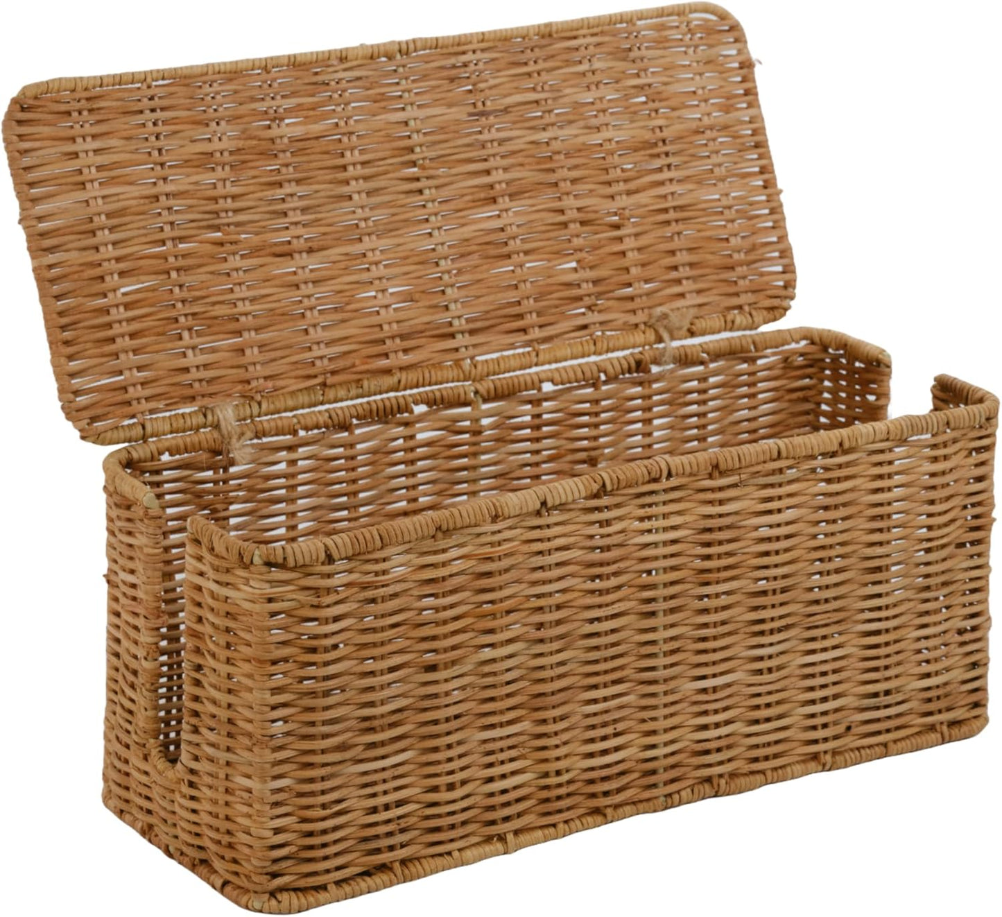 PEMAR Rattan Cable Box - Under Desk Organizer