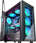 MUSETEX ATX PC Case G07 - Mid Tower with 6 PWM ARGB Fans