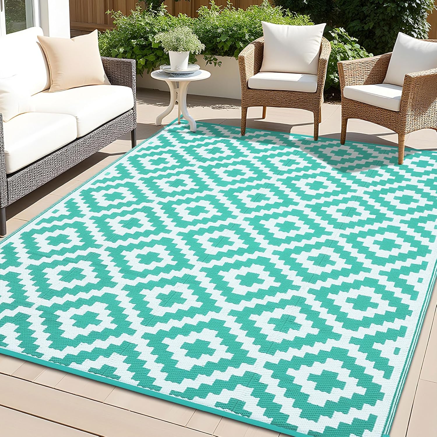 OLANLY Waterproof Outdoor Rug 6x9 ft for Camping & More