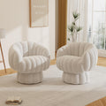 Fluffy Velvet Swivel Accent Chairs Set - Cozy Cloud Comfort