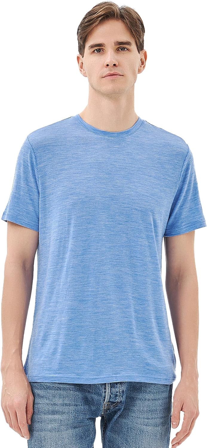 Merino Wool T-Shirt for Men - Lightweight Slim Fit Tee Shirt