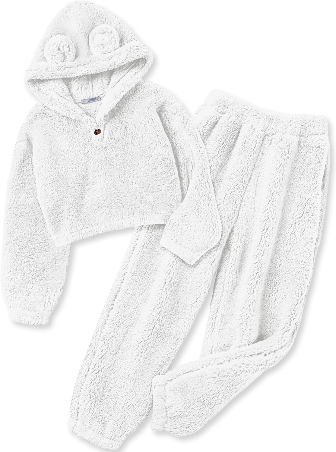 Arshiner Girls 2 Piece Outfits Fuzzy Hoodie Sweatpants Set