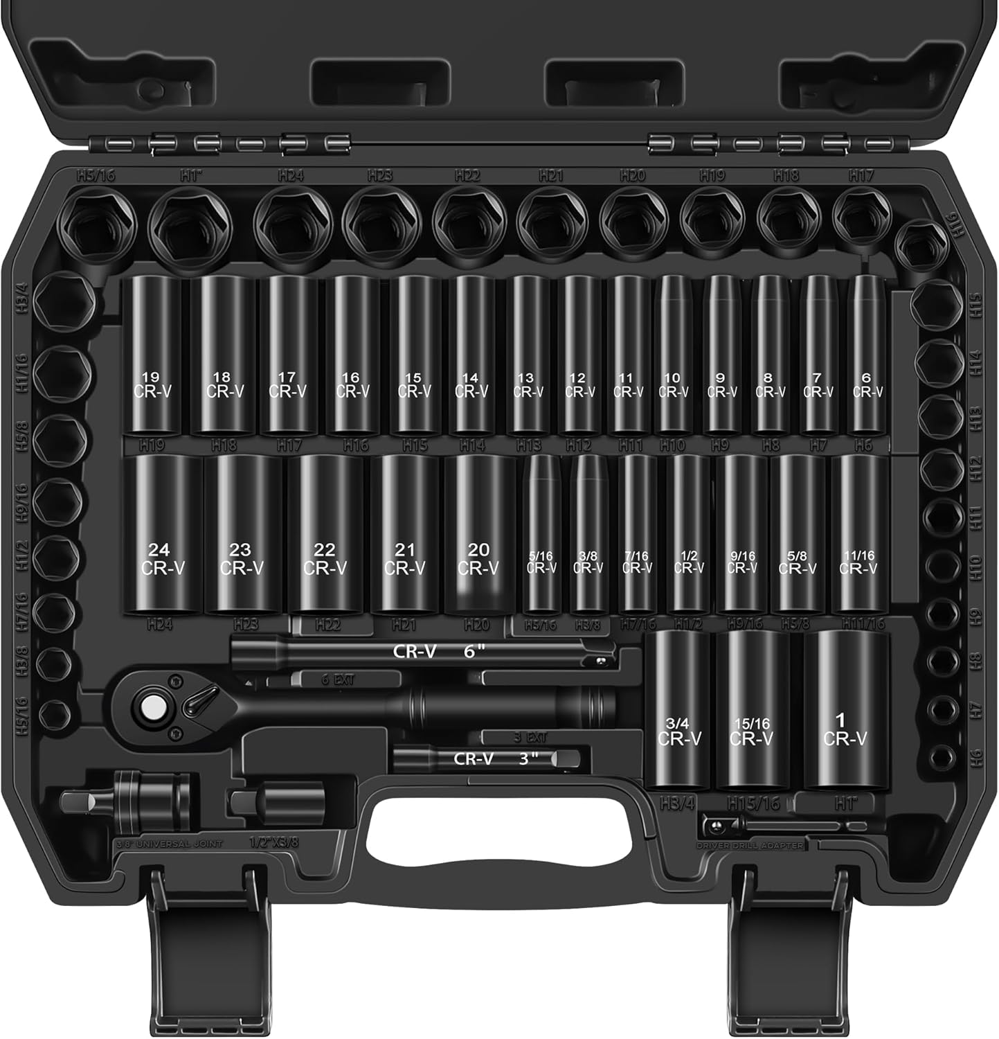 64-Piece Drive Socket Set with 72-Tooth Ratchet Wrench