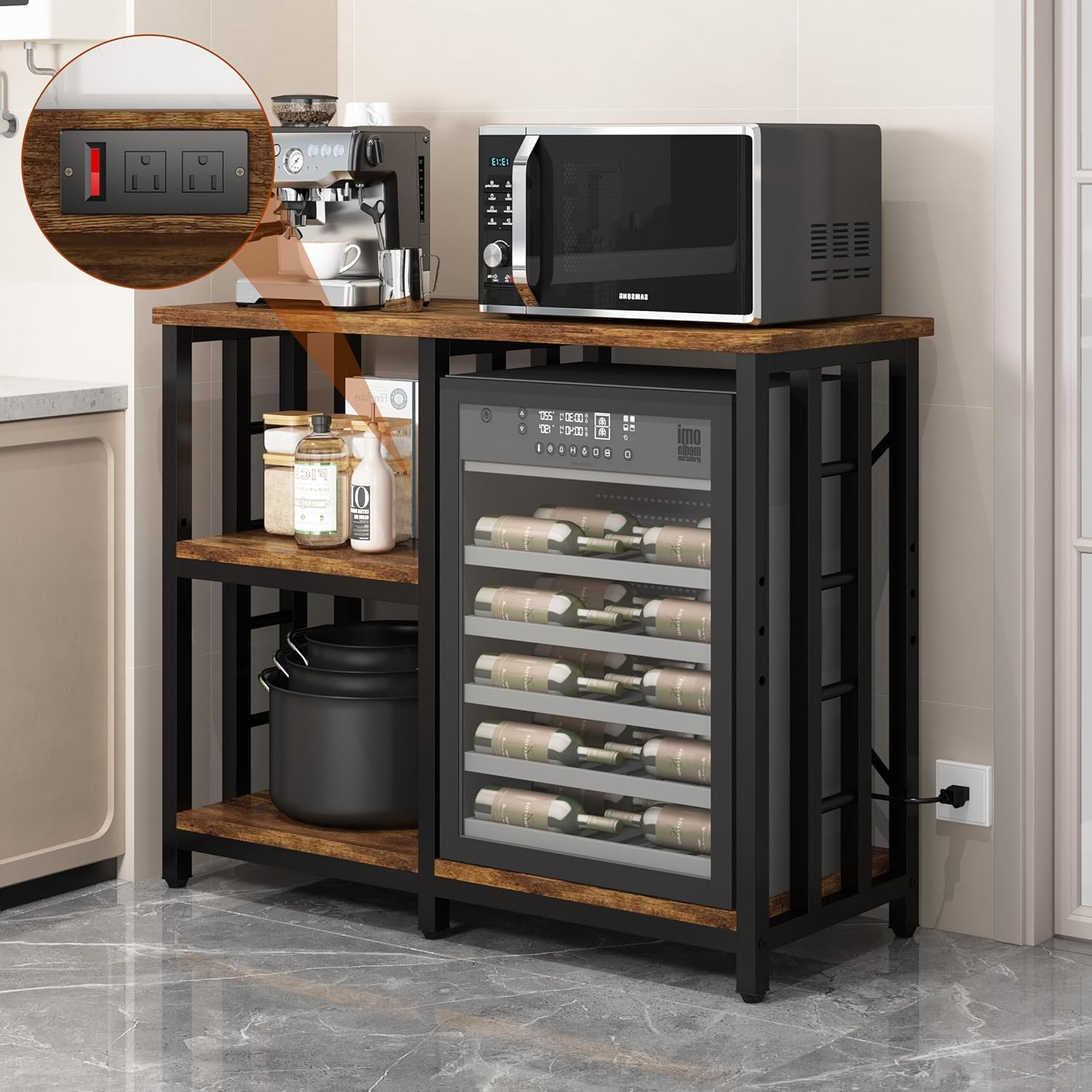 Multi-Functional Kitchen Organizer with Power Outlet - Mini Quexing