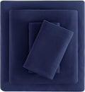 Viviland Plush Micro Fleece Full Bed Sheet Set - Extra Warm Navy