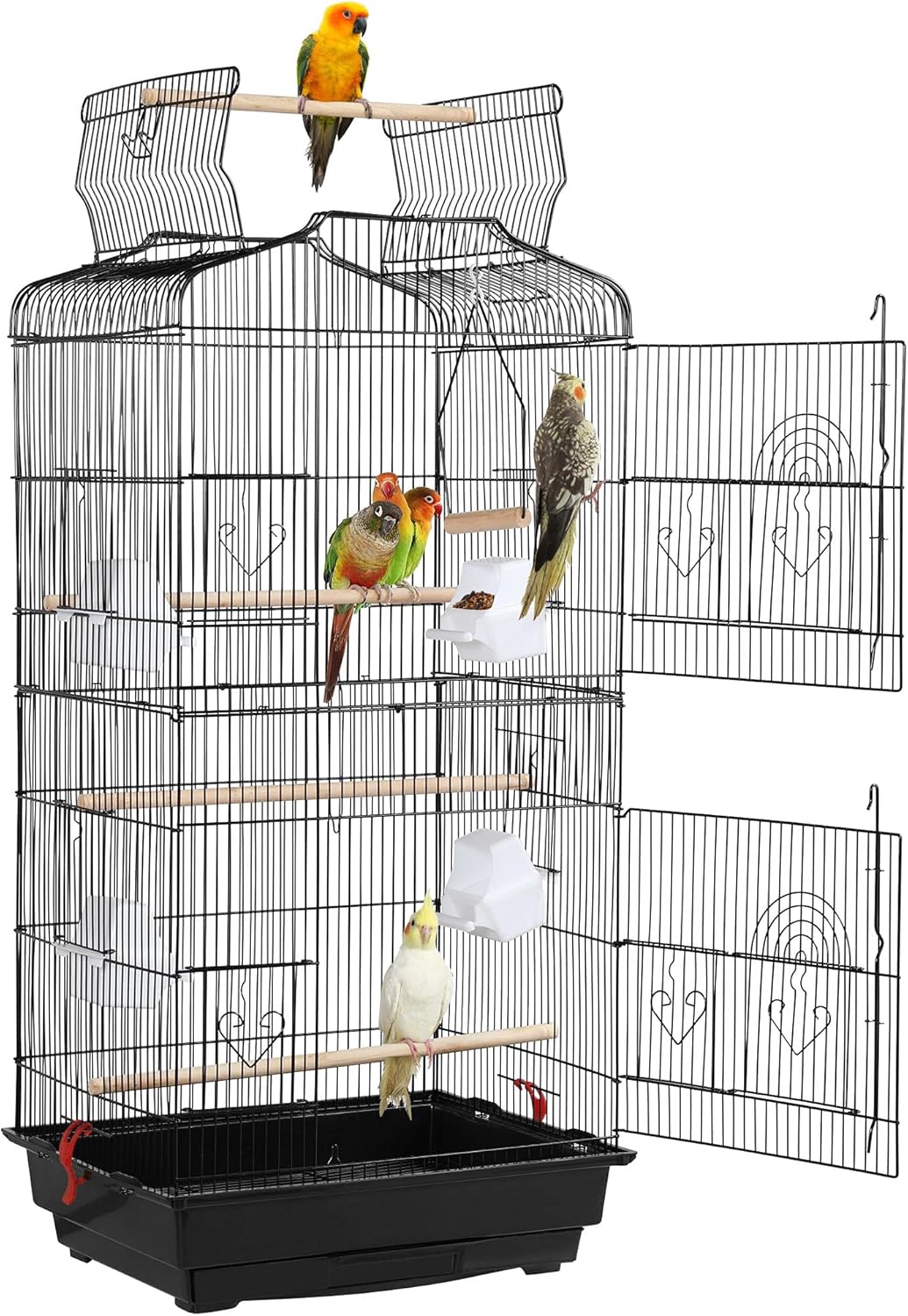 41-inch Open Top Bird Cage for Small Birds Like Budgies and Lovebirds