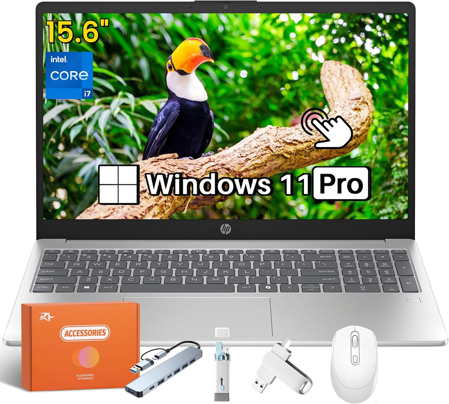HP 2025 Business Touchscreen Laptop with 15.6 Inch FHD Display