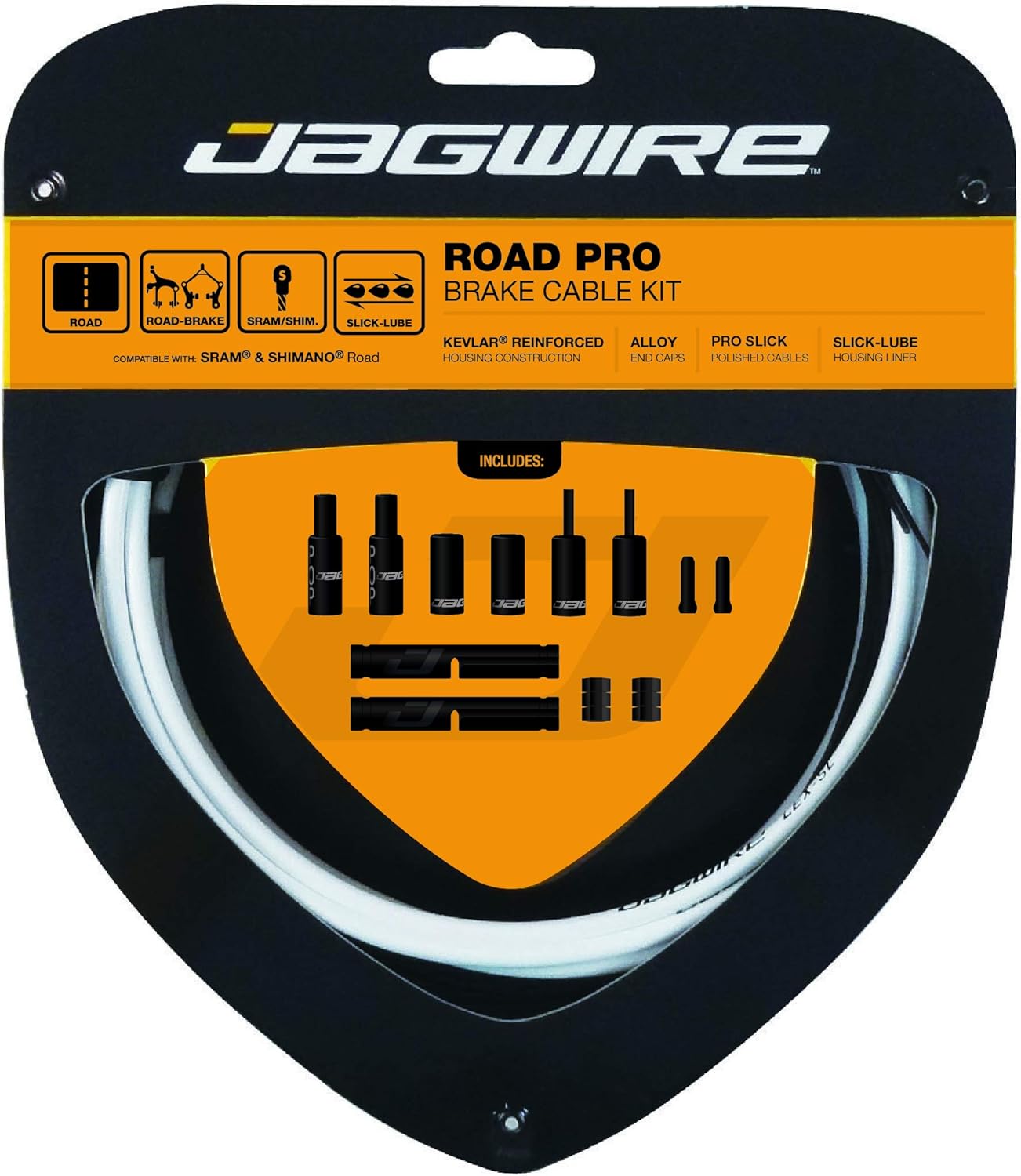 Jagwire PCK203 White Road Pro Brake Kit for Shimano/SRAM Bikes