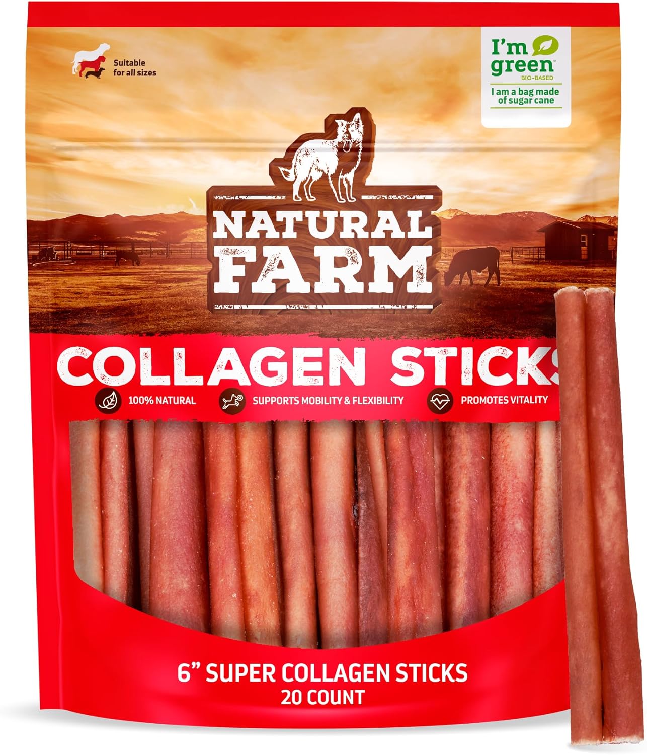 Natural Farm Odor-Free Super Collagen Dog Chews for All Dogs