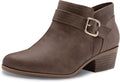 Women's Chunky Low Heel Ankle Boots - Pointed Toe Zipper